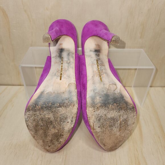 Dolce Vita Bambi Slingback Suede Pumps Magenta Heel Shoe Women 9 - Picture 7 of 9